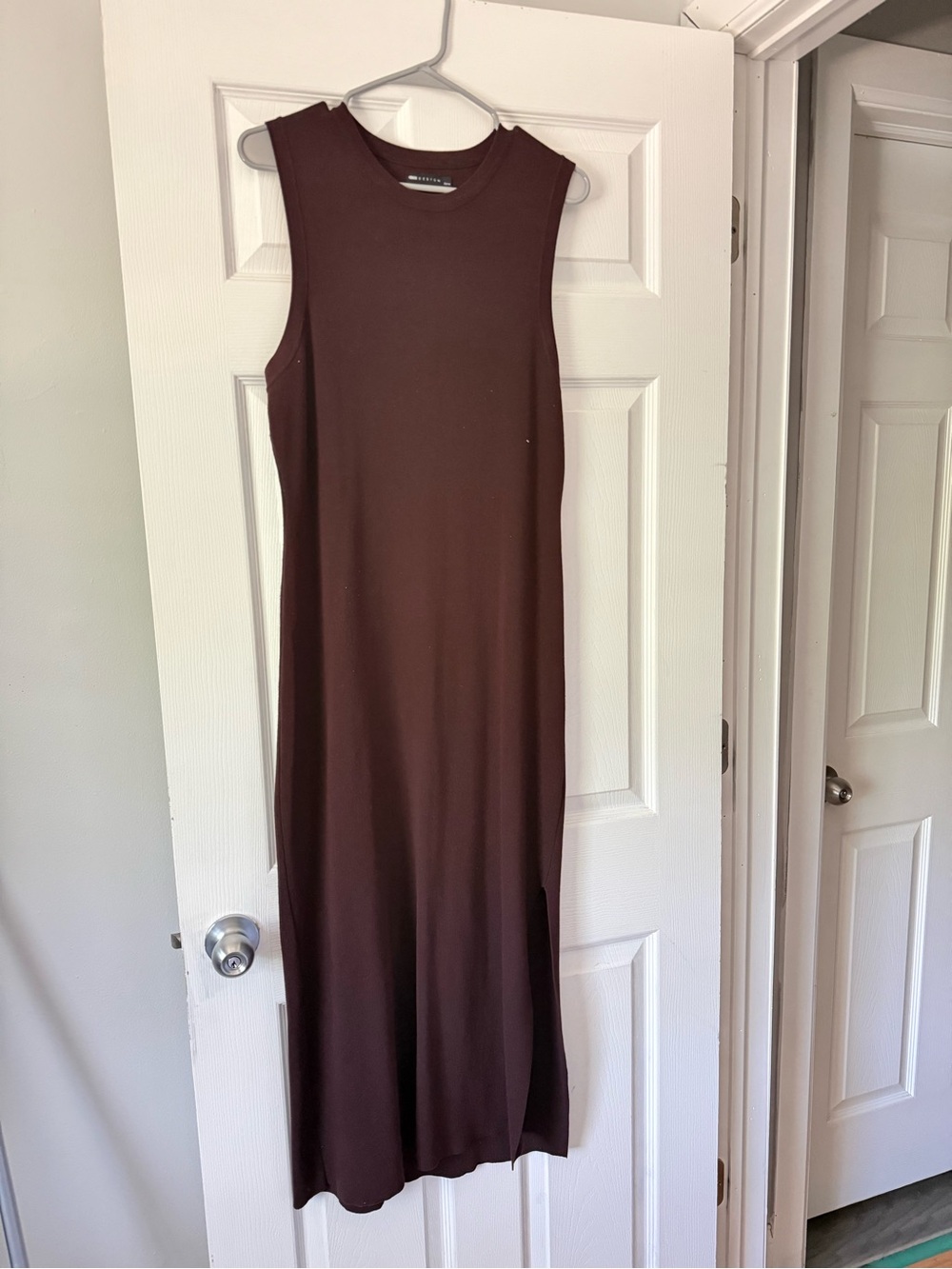 ASOS Curve Sleeveless Maxi Dress in Chocolate Brown